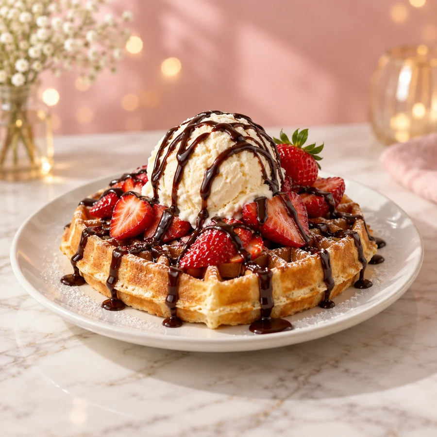 Strawberry waffle